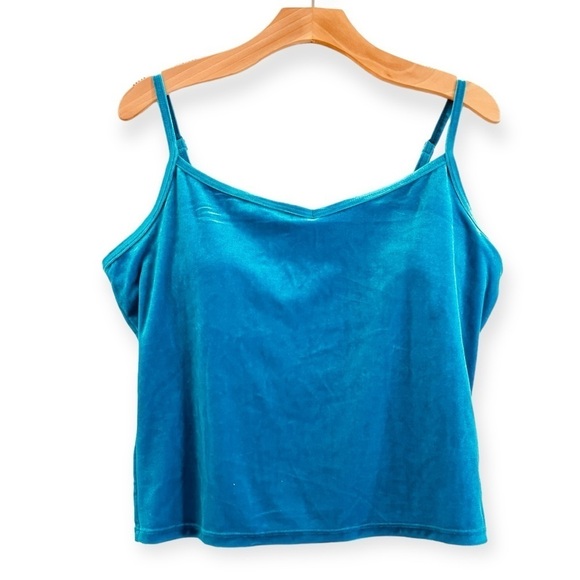LILLY PULITZER Luxletic Cassis Velvet Bra Tank Teal Bay Size L NEW - Picture 2 of 8
